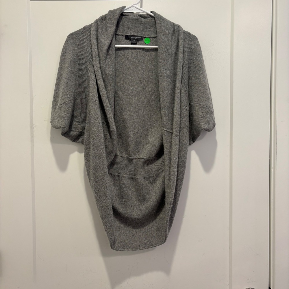 Twenty One Forever 21 Gray Open Front Cocoon Cardigan Rabbit Hair Blend Small